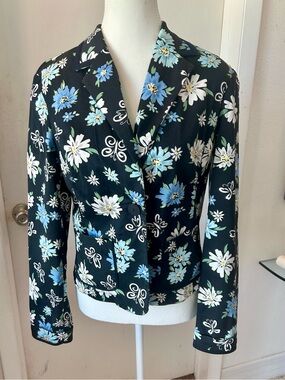 Floral Notch-Lapel Women's Blazer